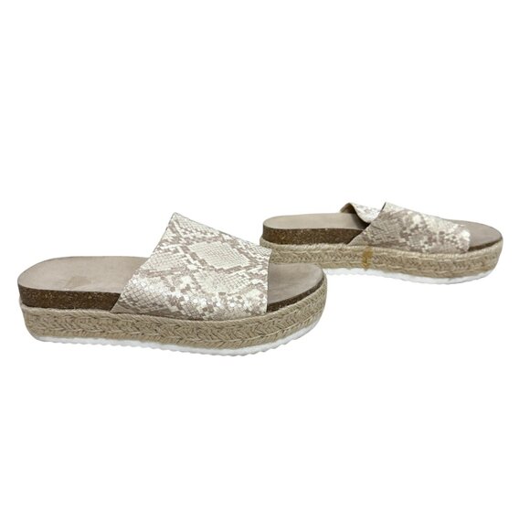 DV by Dolce Vita Shoes - DV Dolce Vita Ismerelda Women's Slide Snake skin Print Sandals Beige Size 9